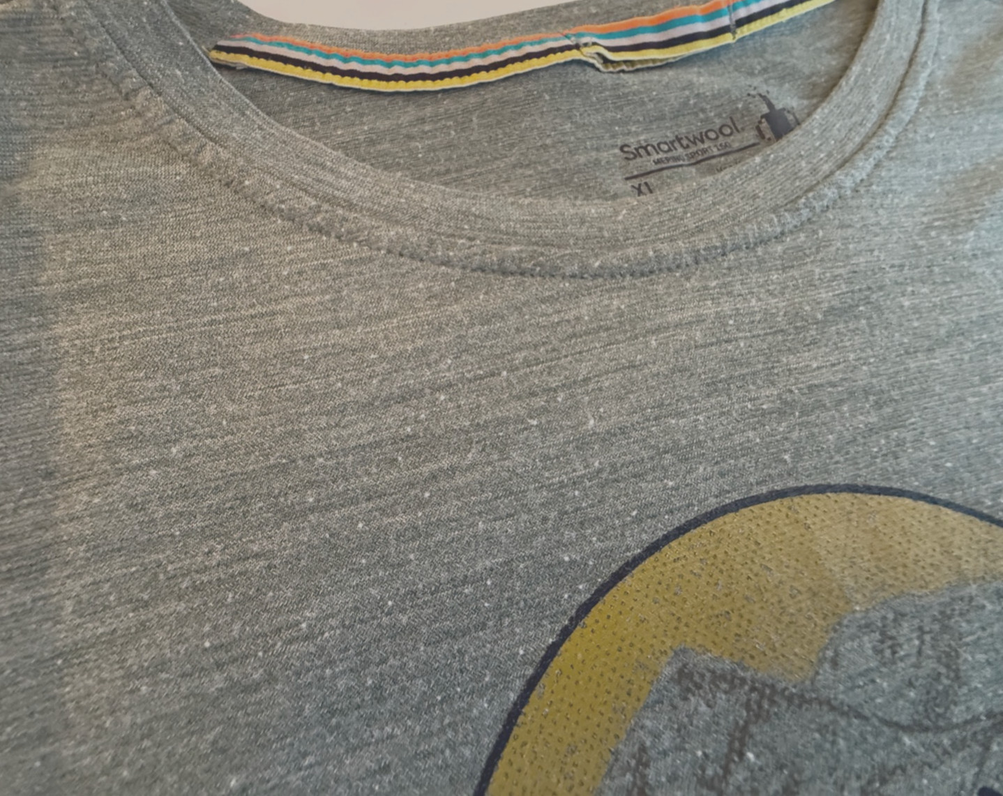 Smartwool Mens XL Green Merino Wool Blend T-Shirt Motorcycle Graphic Tee Retro gallery