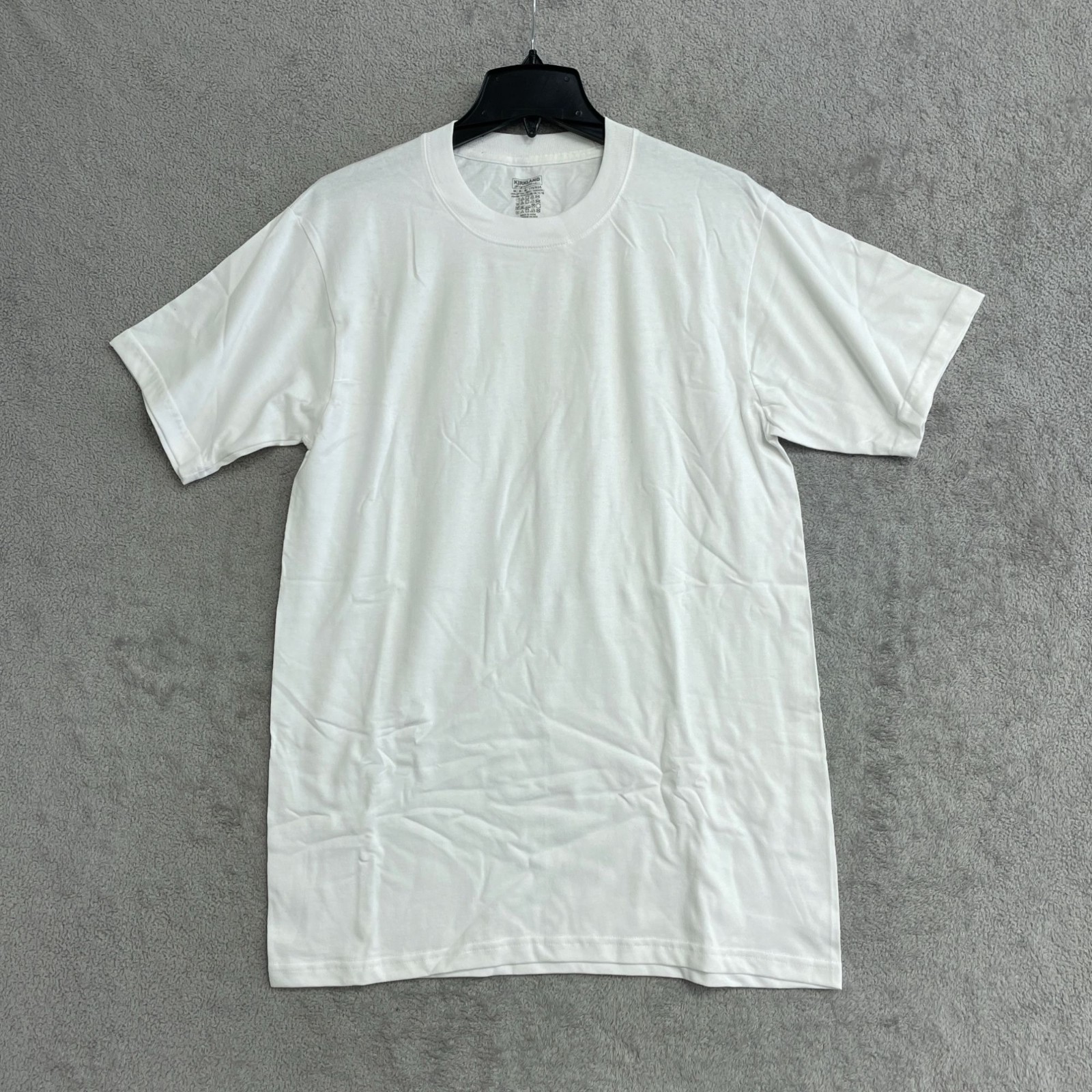 NWOT 5-Pack Kirkland Signature Men's M White Crewneck T-Shirts Cotton B1001 gallery