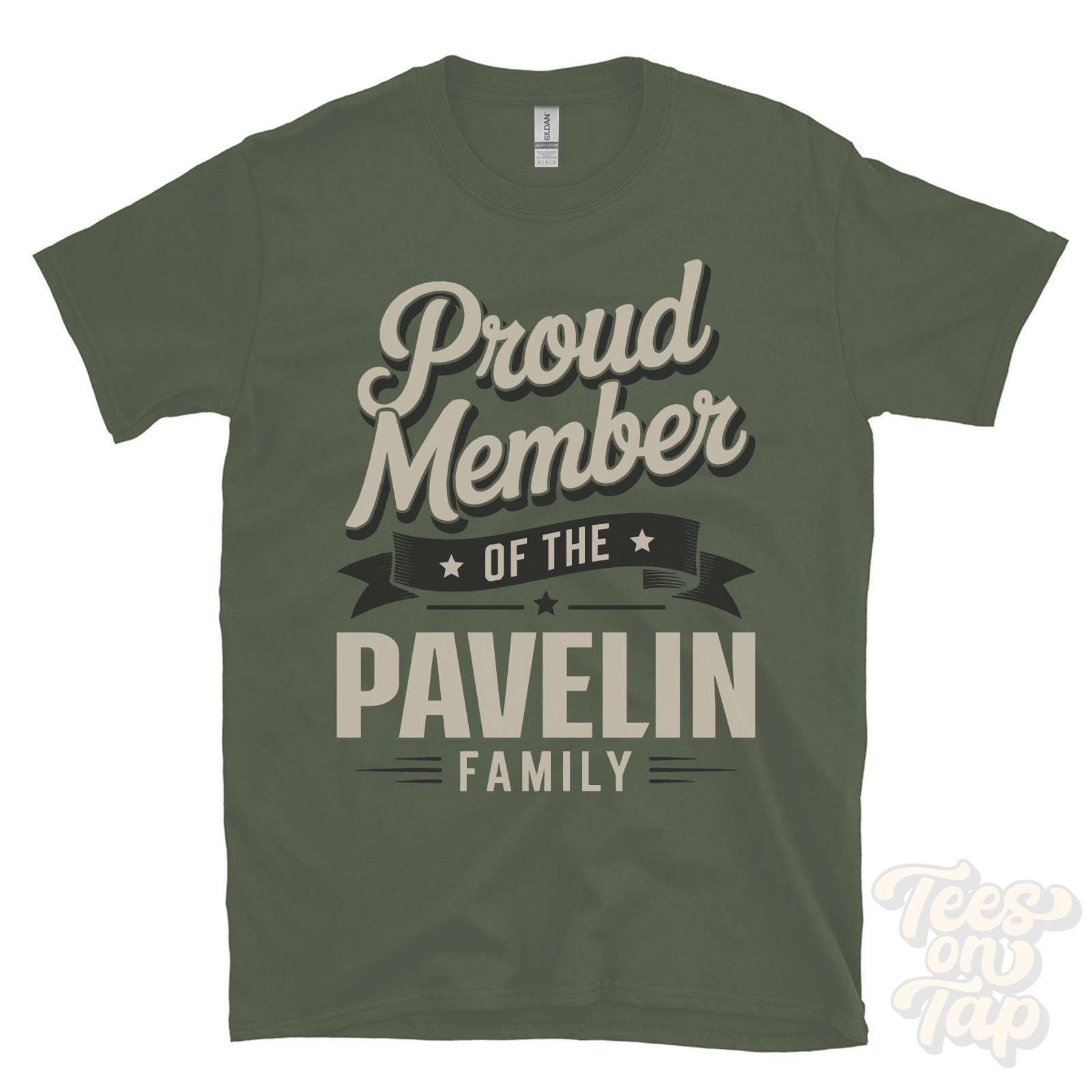 PROUD MEMBER OF THE PAVELIN FAMILY T-SHIRT surname last name heritage ancestry