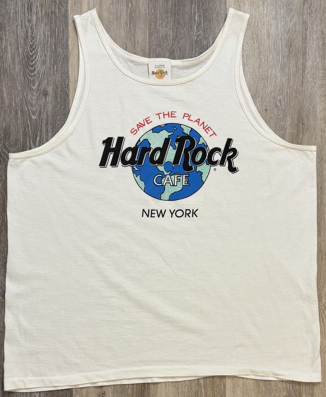 Vintage 90s Hard Rock Cafe New York Tank Top Save The Planet Size XL New