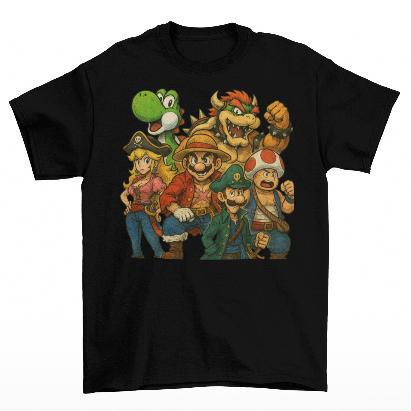 One Piece Mario T-Shirt Unisex Adult Funny Sizes Link Zelda Video Games New gallery