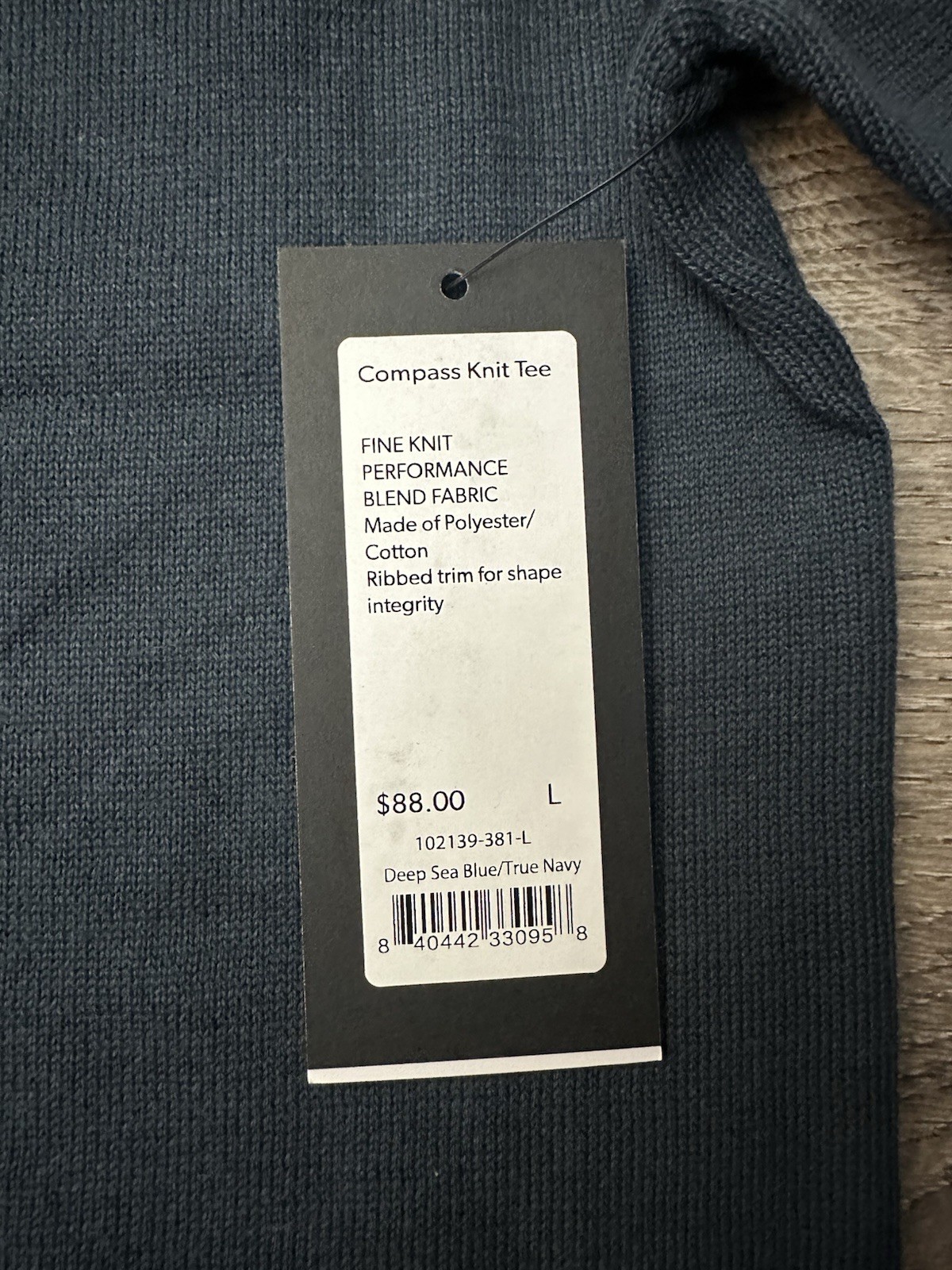 Rhone Compass Knit Tee Men’s Large Deep Sea Blue/ True Navy gallery