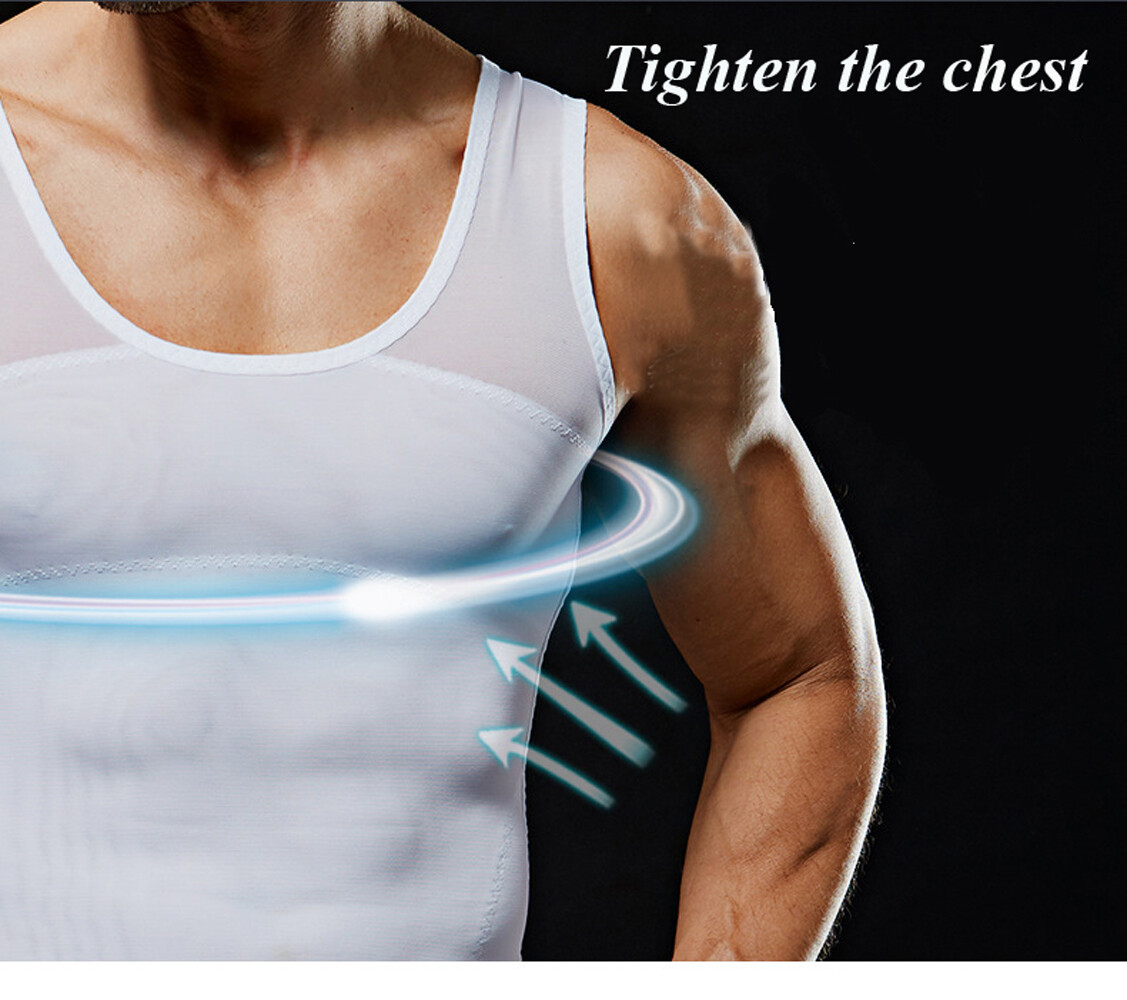 Men's Slimming Body Shaper Vest Chest Compression Shirts Tank Gynecomastia Moobs gallery