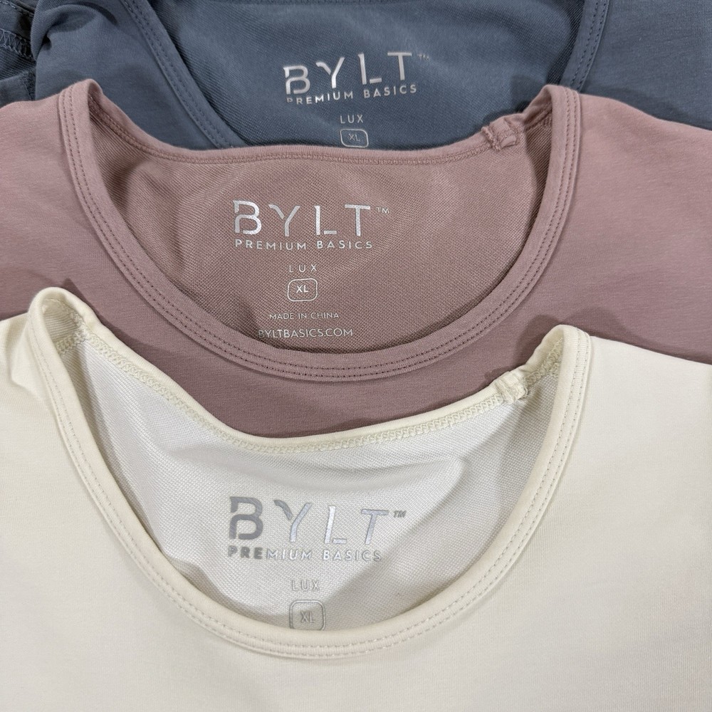 BYLT Mens Premium Basics Lux Short Sleeve T Shirt Size XL Pack Of 3 Crew Neck