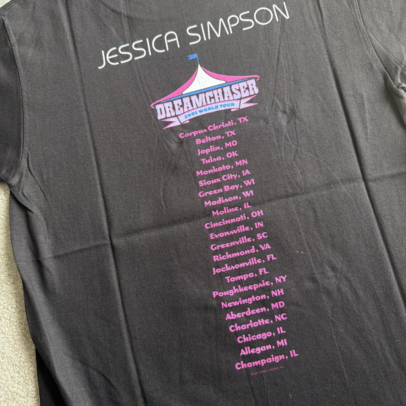 Jessica Simpson Irresistible Tour 2001 Dreamchaser Double Sided Authentic Vtg S gallery