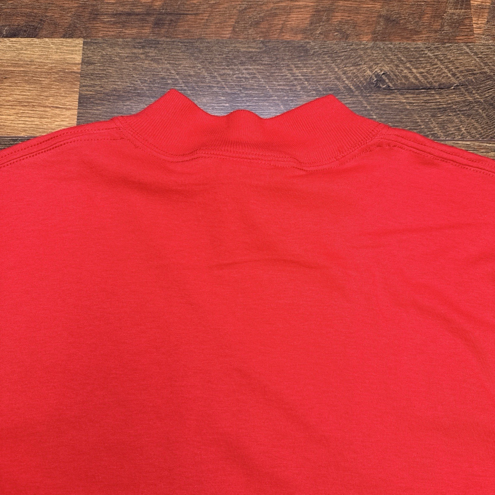 Vintage Fruit Of The Loom Mock Neck Long Sleeve Tee Shirt Mens Medium FOTL New gallery