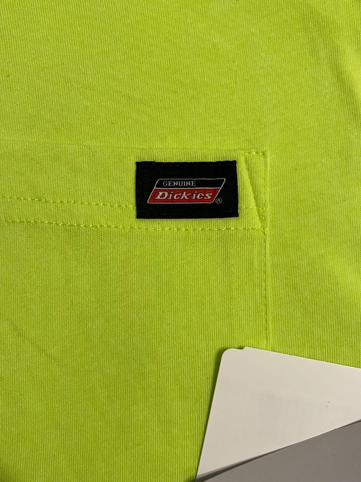 2 Brand New w/ Tags Dickies Fluorescent Yellow XL & L Pocket T-Shirt (1 of each) gallery