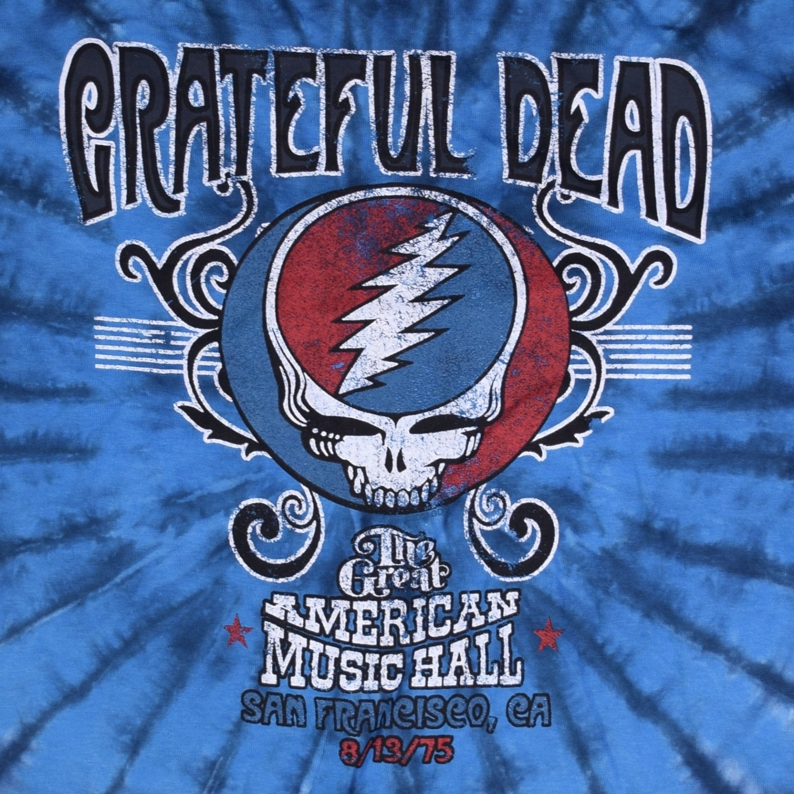 GRATEFUL DEAD-AMERICAN MUSIC HALL-SYF-Bl TIE DYE T-SHIRT S,M,L,XL,2X Garcia LMTD gallery