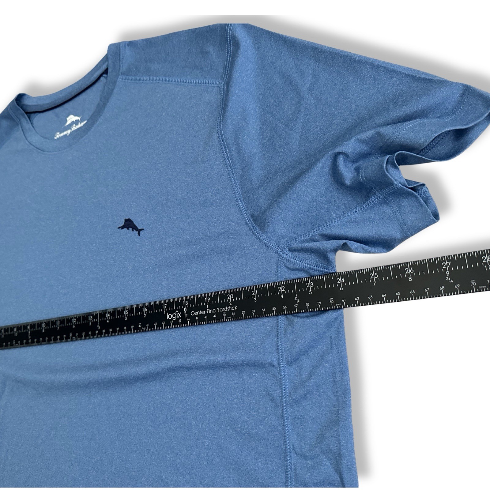 Tommy Bahama Mens Large Blue Performance Shirt Athletic Stretch Short Sleeve Tee gallery