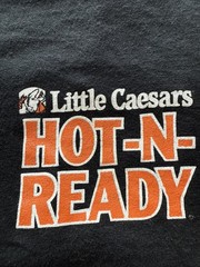 Y2K Little Caesars TShirt L Hot-N-Ready Pizza Genius Vintage Gildan Ultra Cotton