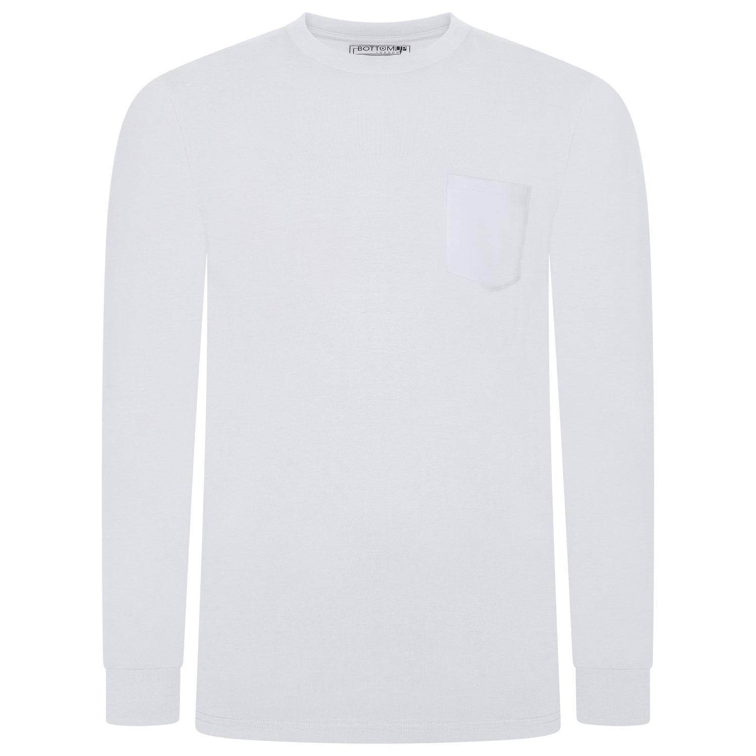Men's T-Shirt Long Sleeve 100% Cotton 1, 3, 5 Pack Plain Crew Neck Tees XS- 5XL gallery