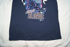atomic blonde t-shirt men’s small navy blue graphic print short sleeve