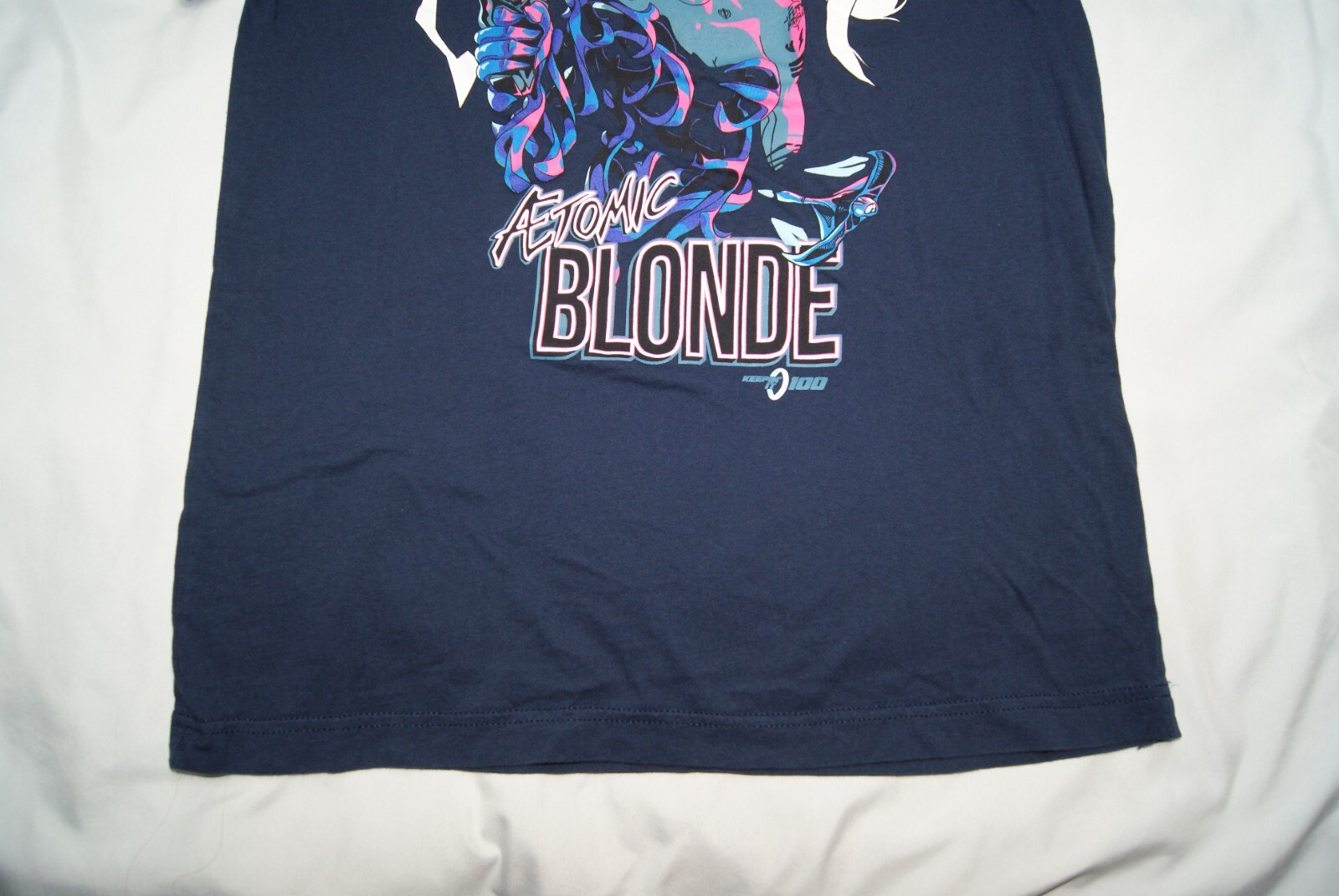atomic blonde t-shirt men's small navy blue graphic print short sleeve gallery
