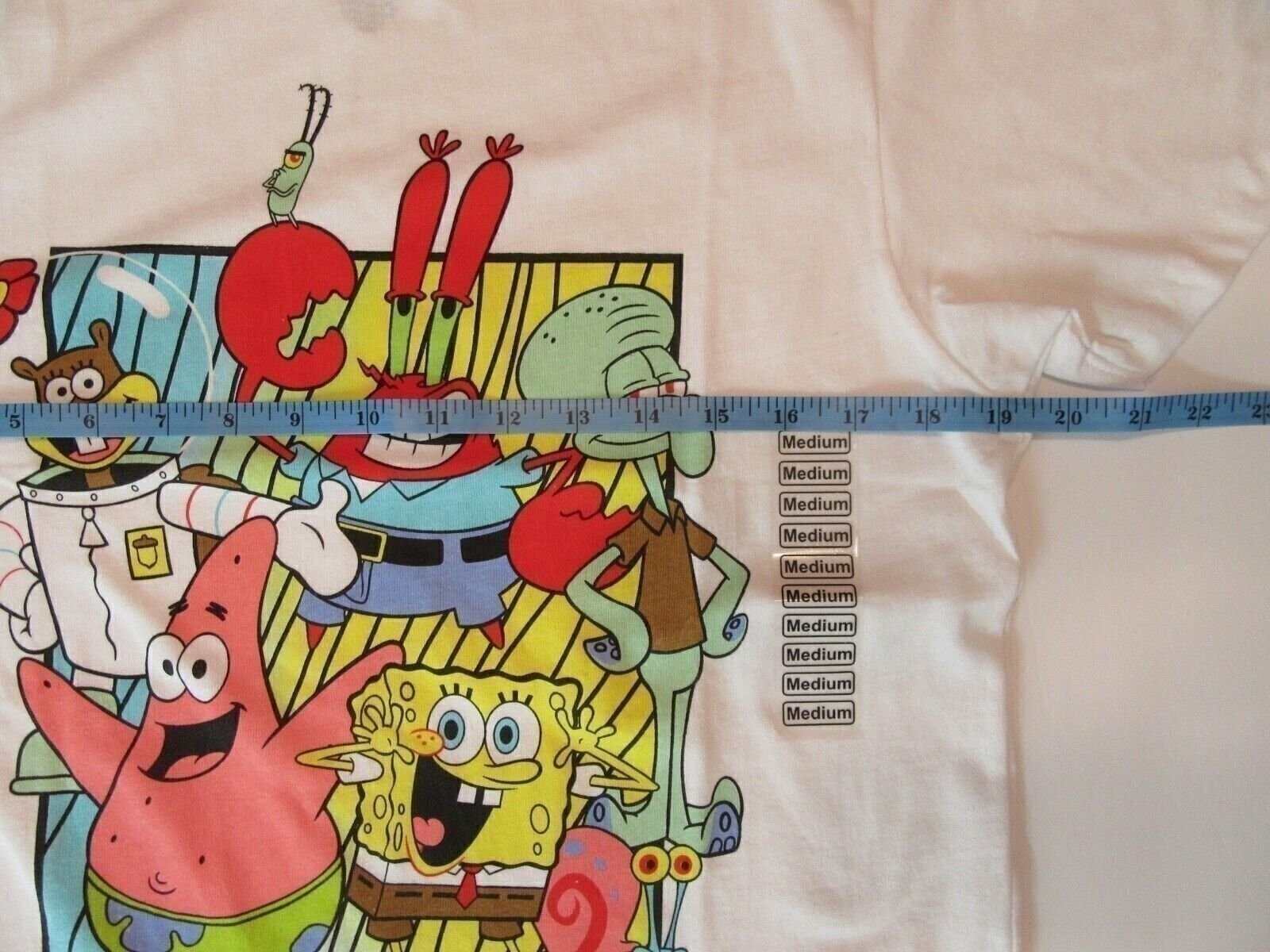 Sponge Bob Square Pants Medium T-Shirt ~ Size M ~ White T Shirt A gallery