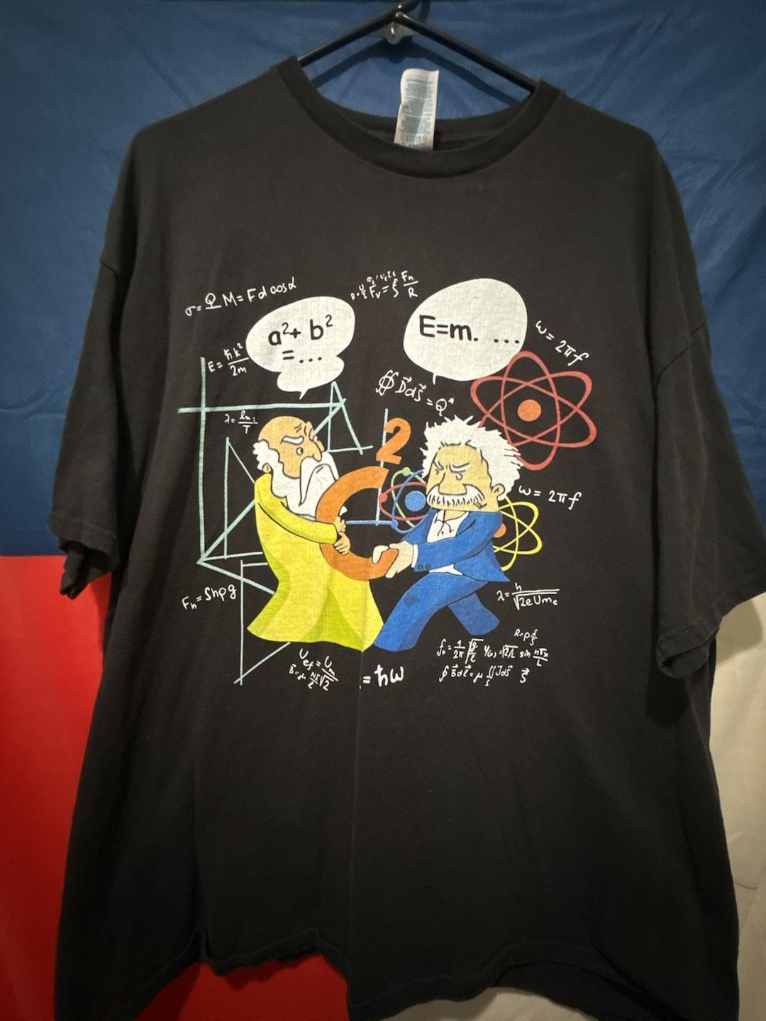Delta Pythagoras vs Einstein Fight for C Squared Science Graphic T-Shirt gallery