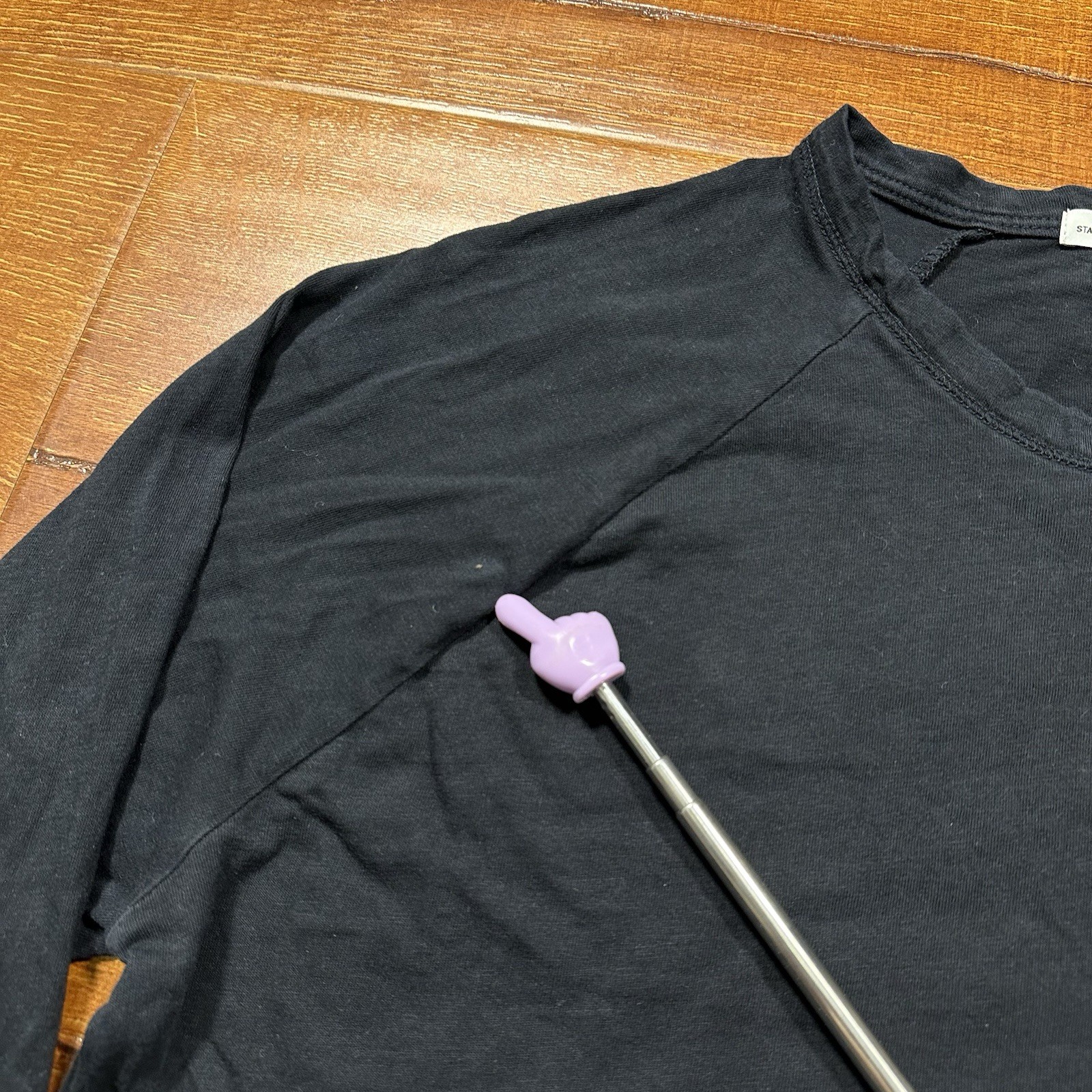 James Perse Oversized Long Sleeve T Shirt Mens 0 XS Black Crew Neck Cotton USA gallery