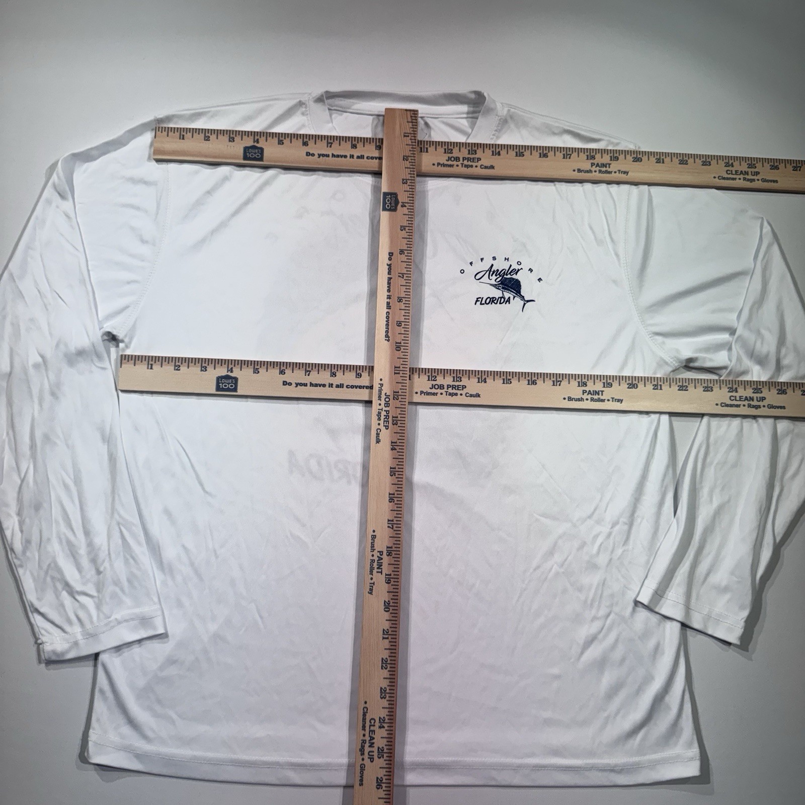 DMR SPORT Men's LS T-Shirt, White, Fishing Graphics Front & Back, M, NWT gallery
