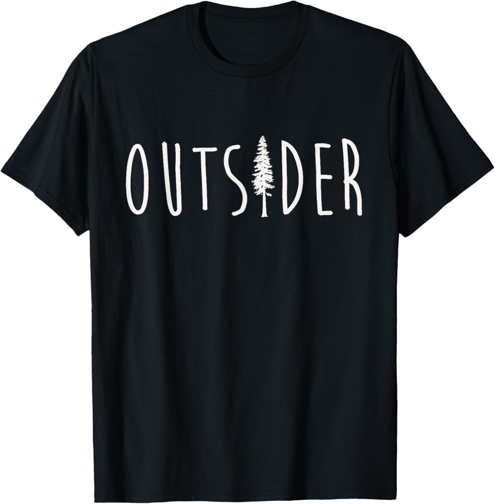 Outsider Mountains Tee Nature Hiking Outdoor Cool Minimalist T-Shirt
