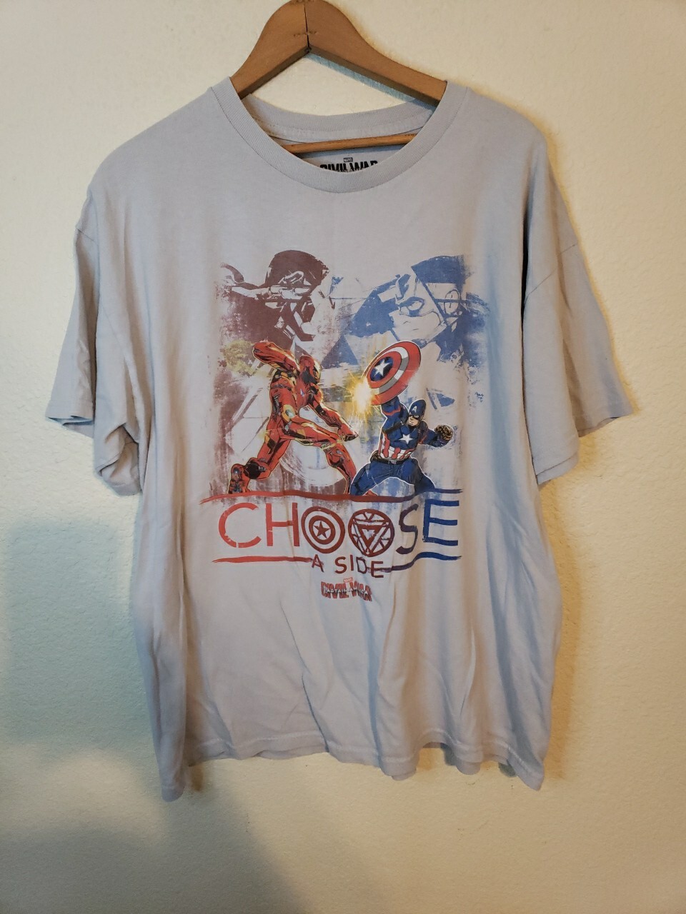 MARVEL COMICS CAPTAIN AMERICA IRON MAN CIVIL WAR CHOOSE A SIDE Size XL TShirt