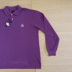 Evisu Custom Made Men’s Size XL Long Sleeve Embroidered Buddha Polo Shirt NEW