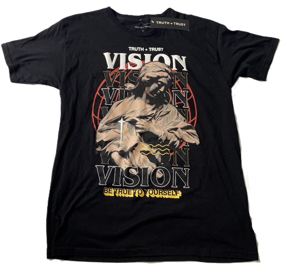 Truth + Trust Graphic Tee Shirt Medium VISION “Be True To Yourself – Size = Med.