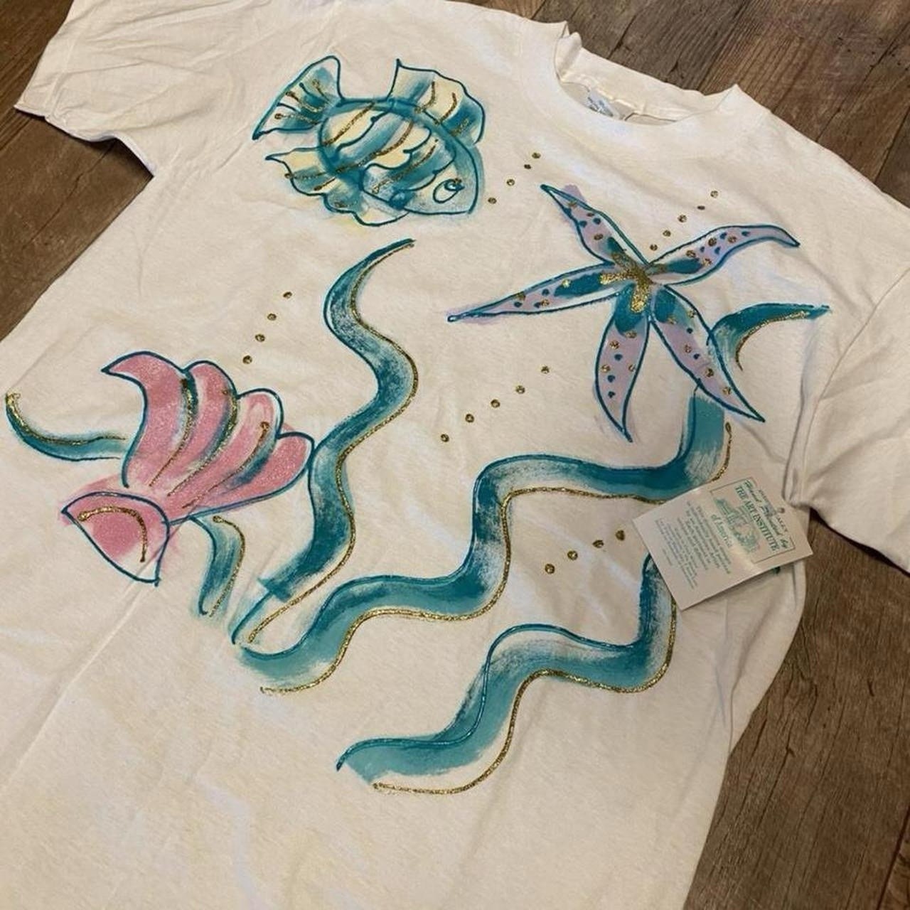 NWT Vintage 90s The Art Institute Of Chicago America Shirt OSFA Art Hand Painted gallery