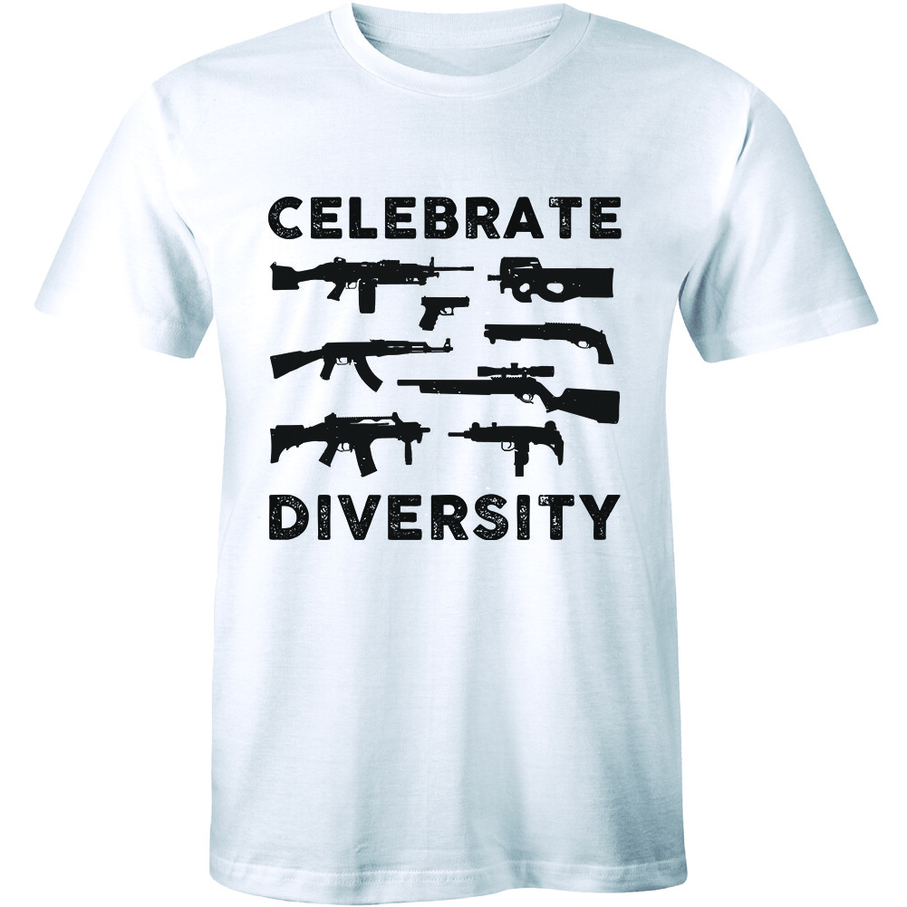 funny Celebrate Diversity Pro Gun T-shirt 2nd Amendment Bullets, AR15 Gun Rights gallery