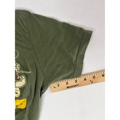 Disney Mickey Mouse Enjoy the Outdoors Camping Graphic T-Shirt Olive Green Small