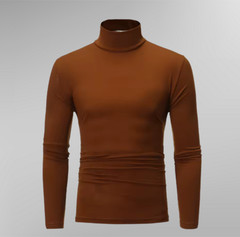 Mens Turtleneck Basic Pullover Long Sleeve Jumper Top Casual Slim Fit T-Shirt