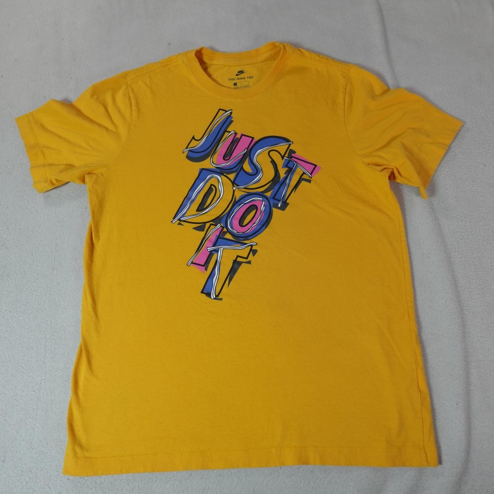 Nike Shirt Mens Medium Yellow Just Do It Graphic Swoosh The Nike Tee Cotton