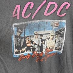 AC/DC Dirty Deeds Done Cheap Vintage? Ripped Out Tag Faded Men’s T-shirt 2XL