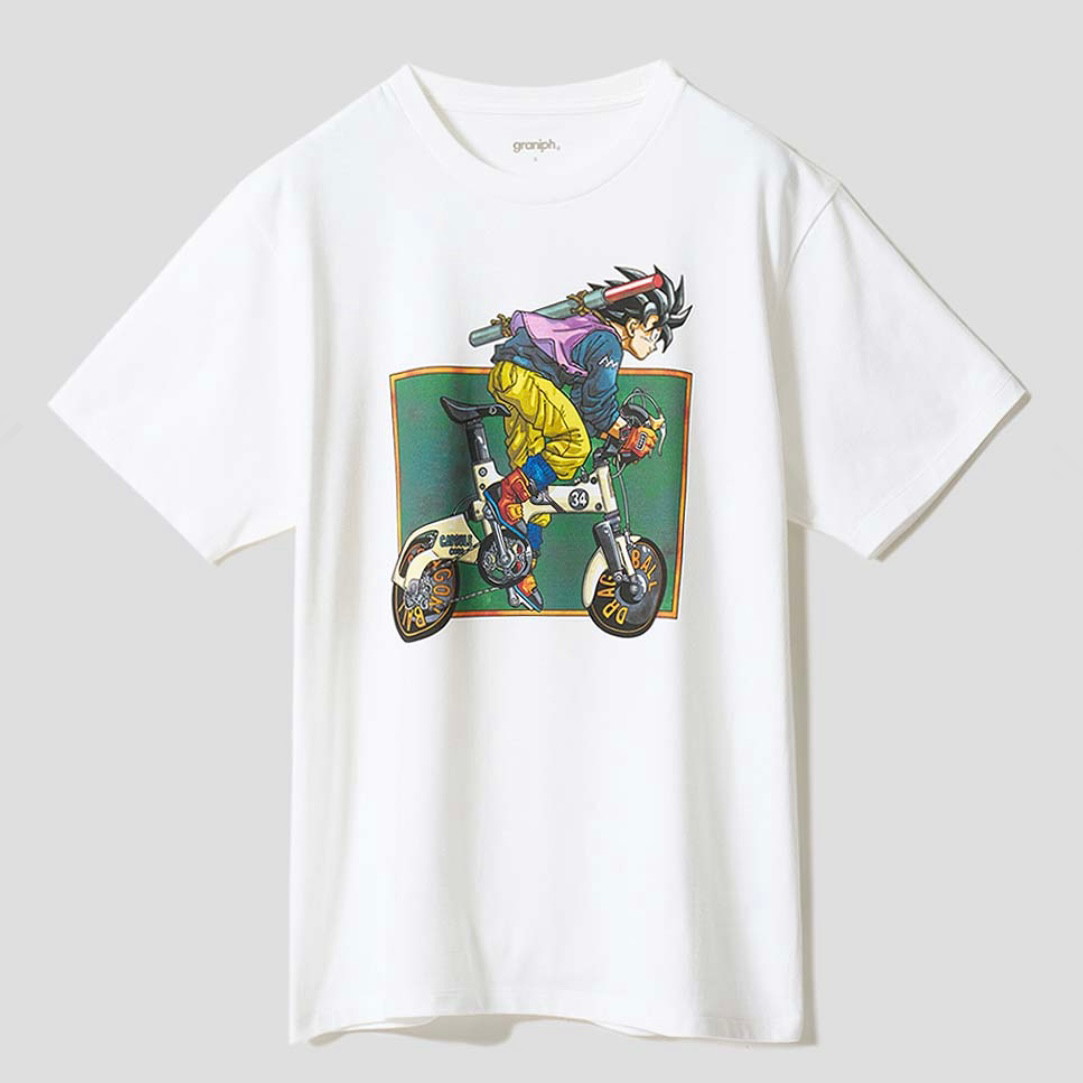 Graniph Dragon Ball Son Goku Cycling Graphic T Shirt XL White Japan Anime gallery