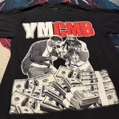 Vintage Y2K Lil Wayne Drake YMCMB Black Shirt Men’s 2XL Rap Money AOP Big Print