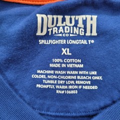 Duluth Trading Men’s XL Blue 1/4 Buttons T-Shirt
