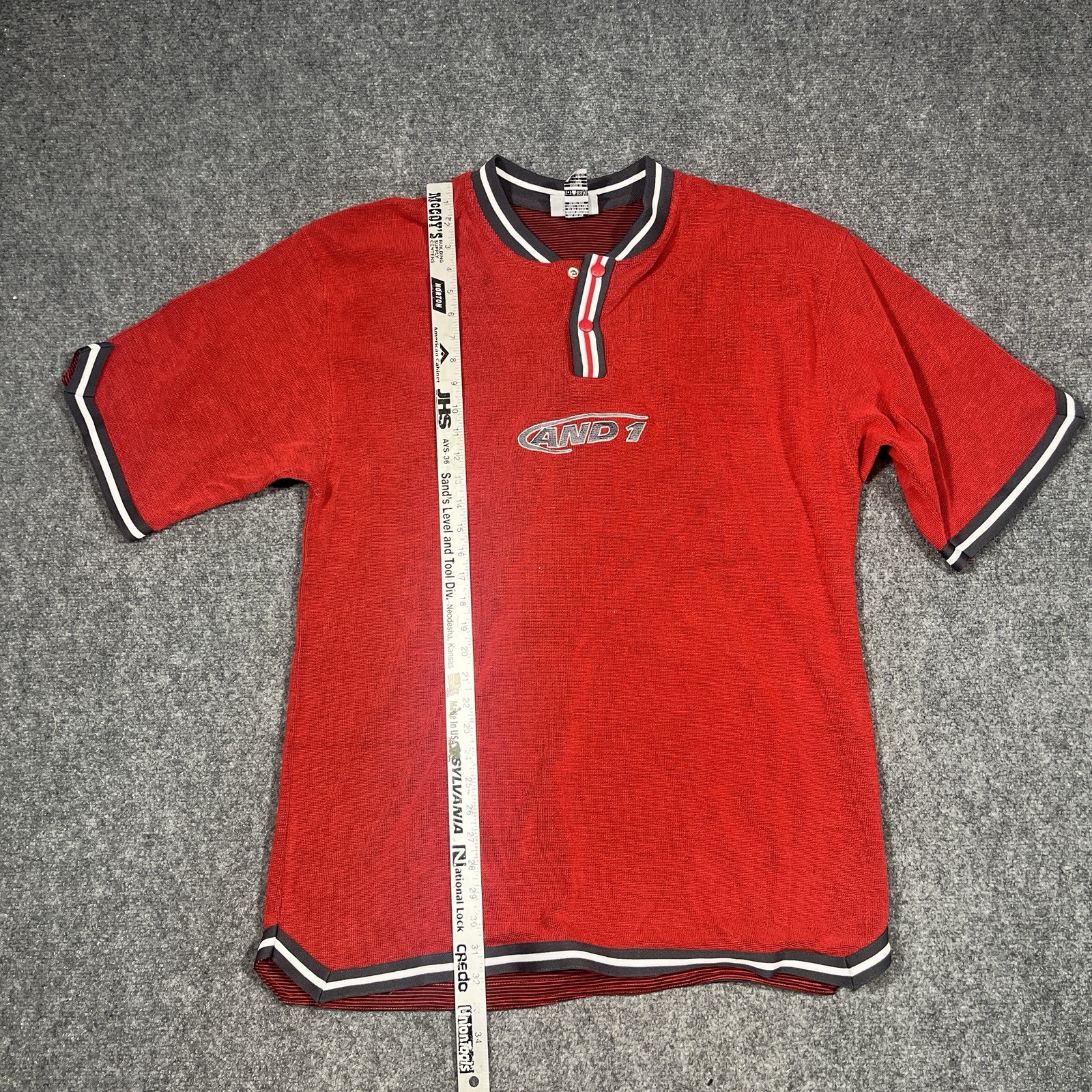 Vintage And 1 Shirt Mens XXL Henley Terry Cloth 90s Y2K Basketball Street Ball gallery