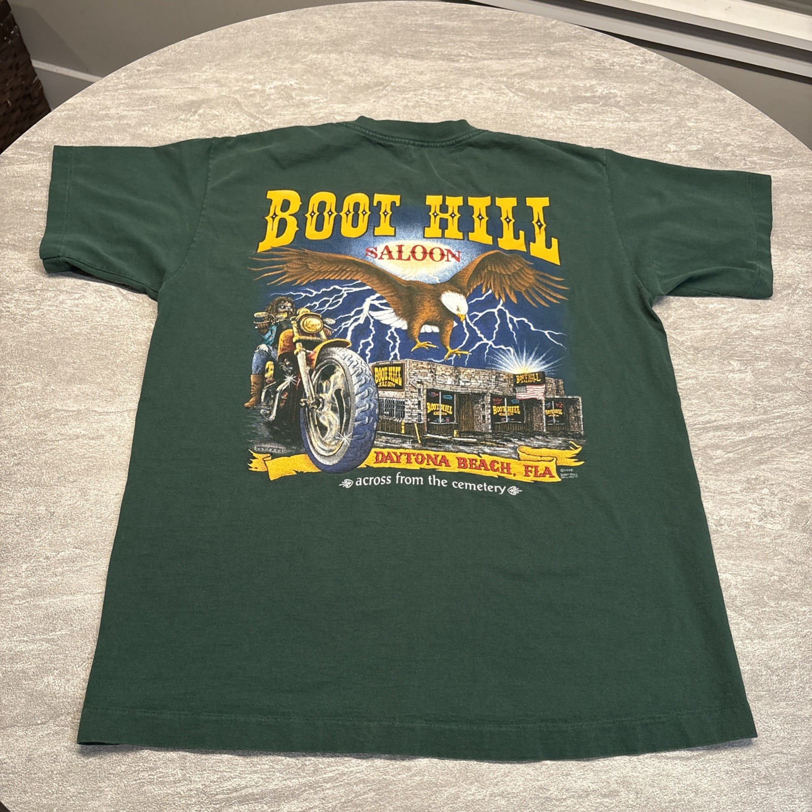 Vintage 90s Boot Hill Saloon Shirt XL Daytona Bike Week Single Stitch Chopper