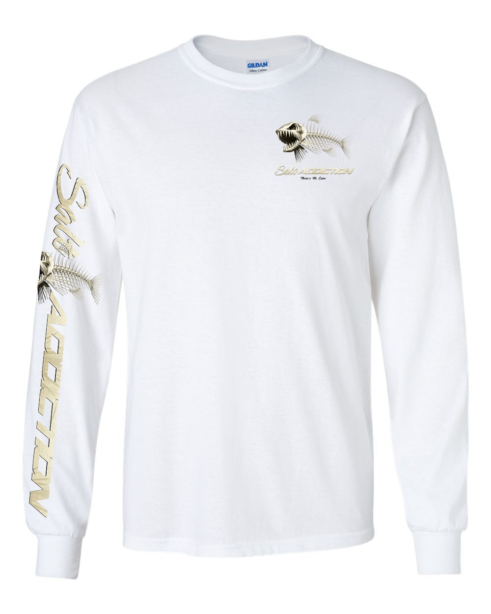 Salt Addiction Bonefish Flats Fishing Long Sleeve T Shirt Cotton Fish bones gallery