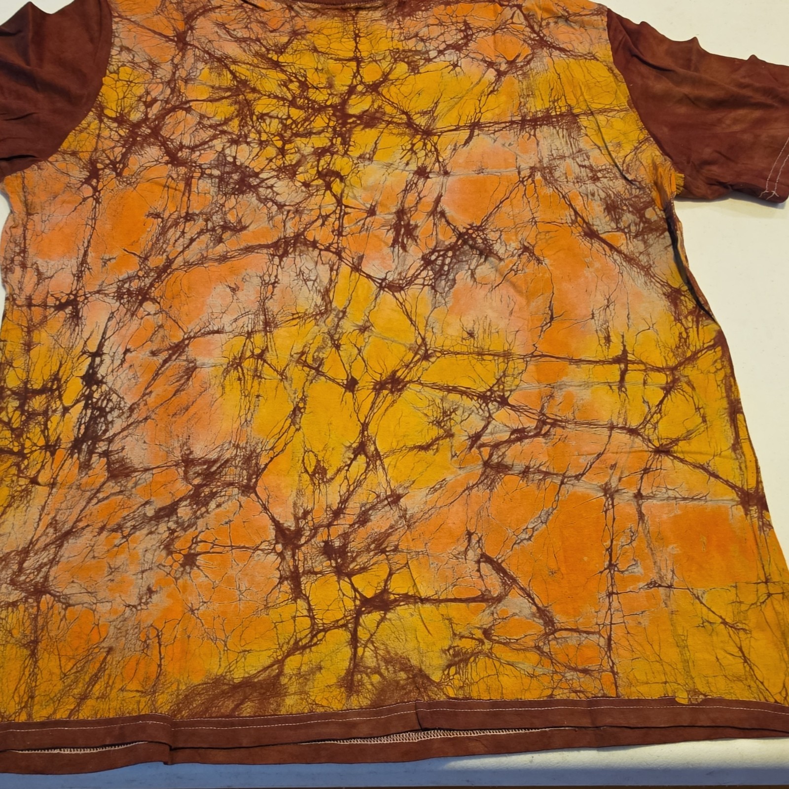 Men's XL Orange Yellow Brown Elephant Graphic Cotton Knit Crew Neck Tee gallery