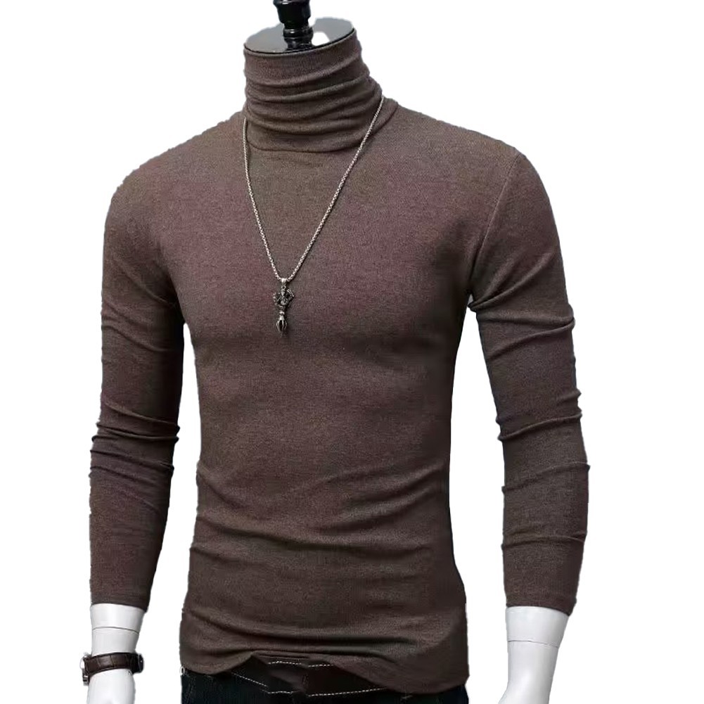 Sleek and Warm Men's High Neck Blouse with Long Sleeves for Winter Months gallery