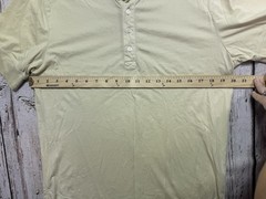 Buck Mason Mens Size Medium Beige Short Sleeve Henley Shirt 100% Cotton