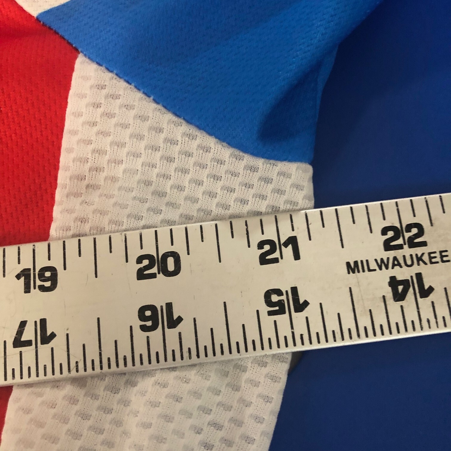 WOSAWE Cycling Jersey Men Women L Red White Blue Full Zip Vented Pockets Biking gallery