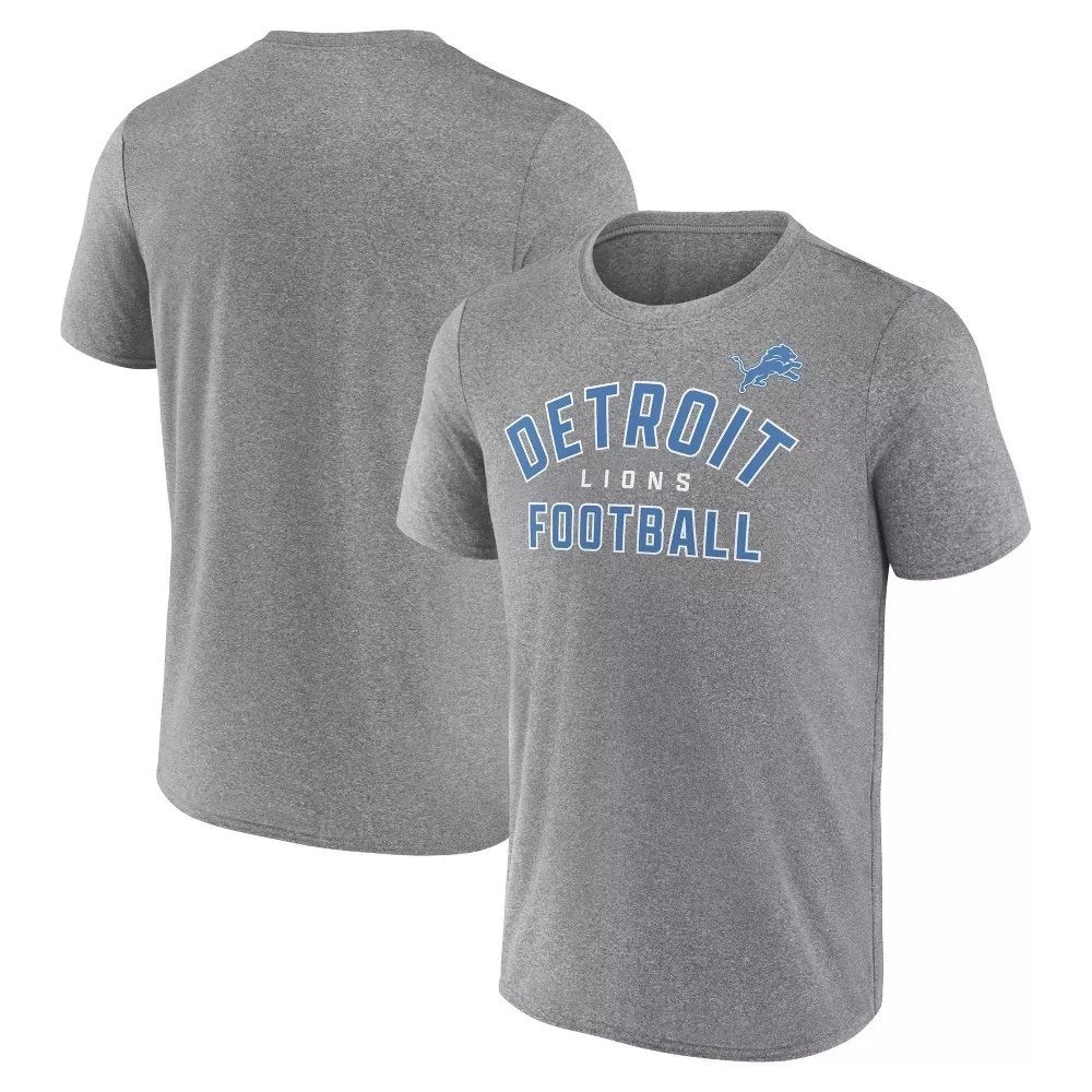 NFL Detroit Lions Football T-Shirt Athletic Gray Heather New Mens Large gallery