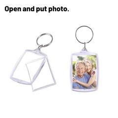 JasperKino 30pcs Pendant Picture Frame keychain, Clear Acrylic Photo Frame Ke…
