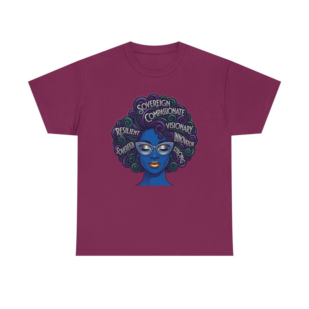 Empowered Afro Woman illustration Tee | Sovereign Compassionate Visionary