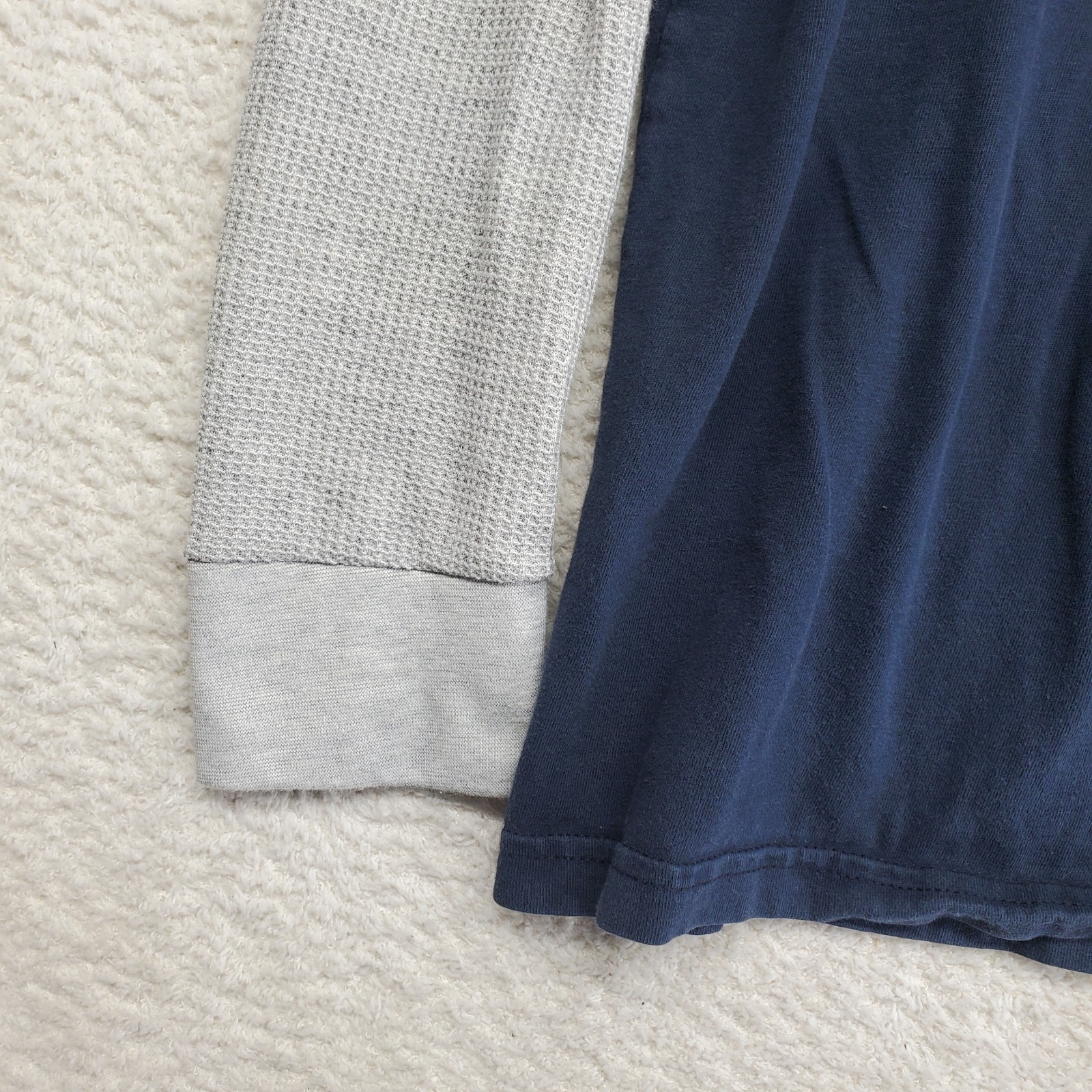 Dickies Men's Twofer T-Shirt Medium Gray Waffle Knit Sleeves Y2K Grunge Skater gallery