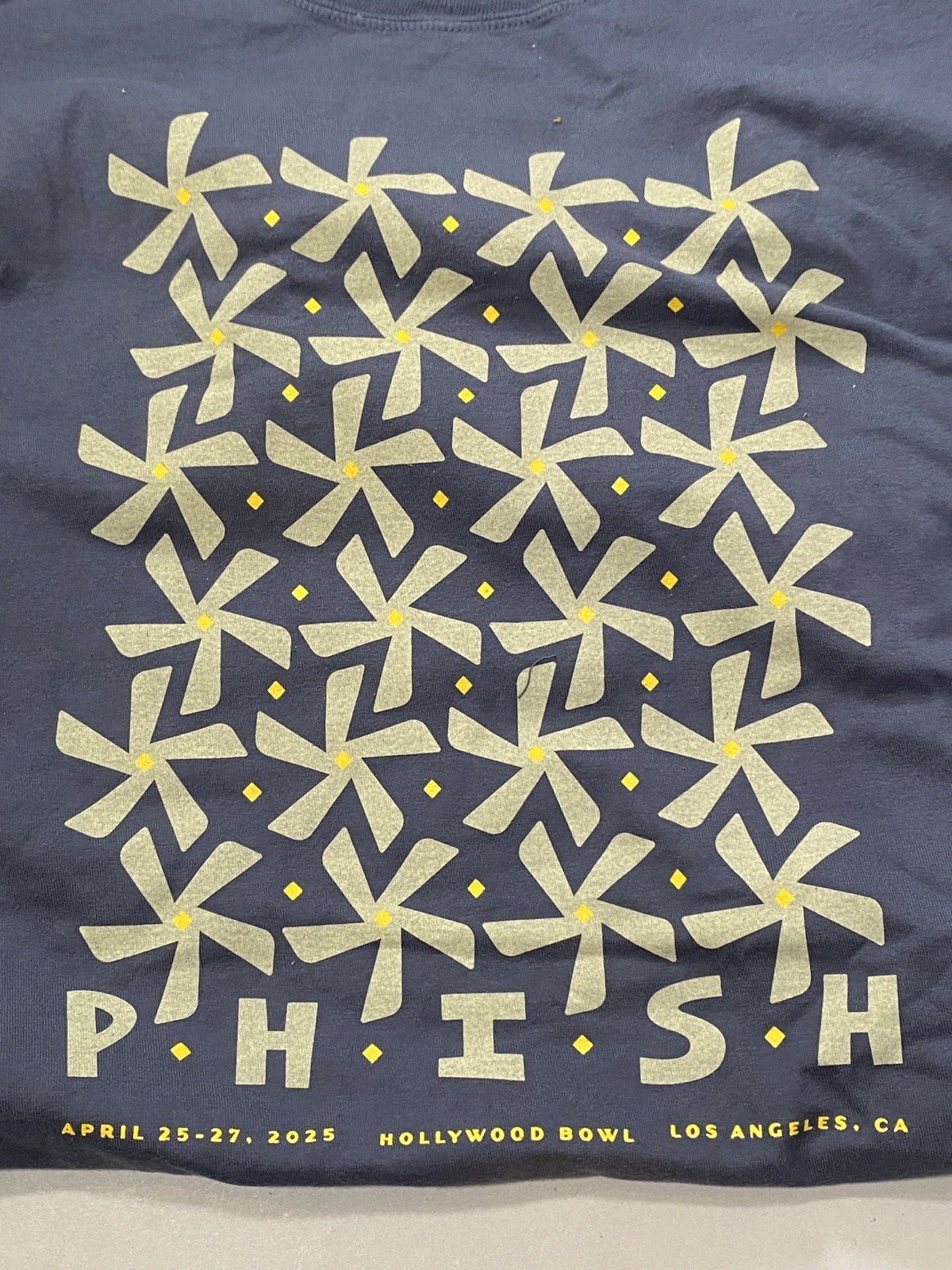 PHISH Authentic Dry Goods Spring 2025 Tour T-Shirt Hollywood Bowl Tee XXL Blue gallery