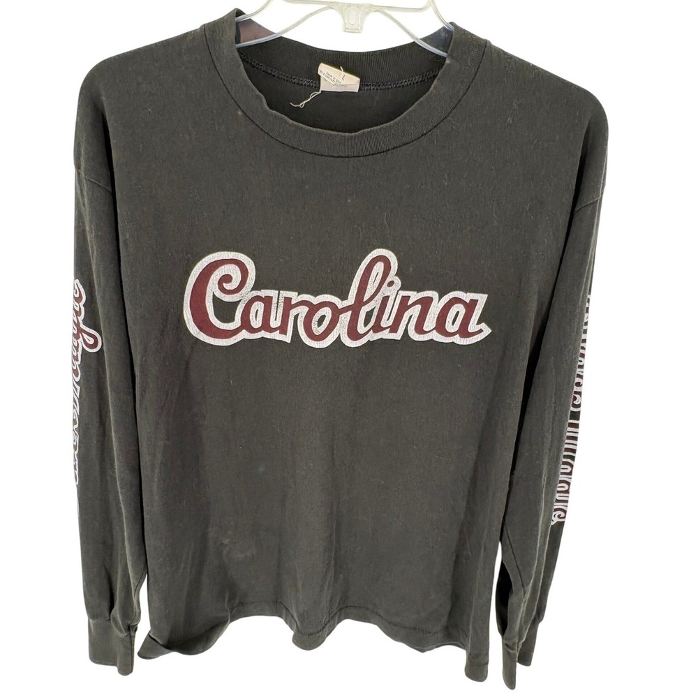 HEF-T JAYS Carolina Script Long Sleeve T Shirt Black Graphic Tee
