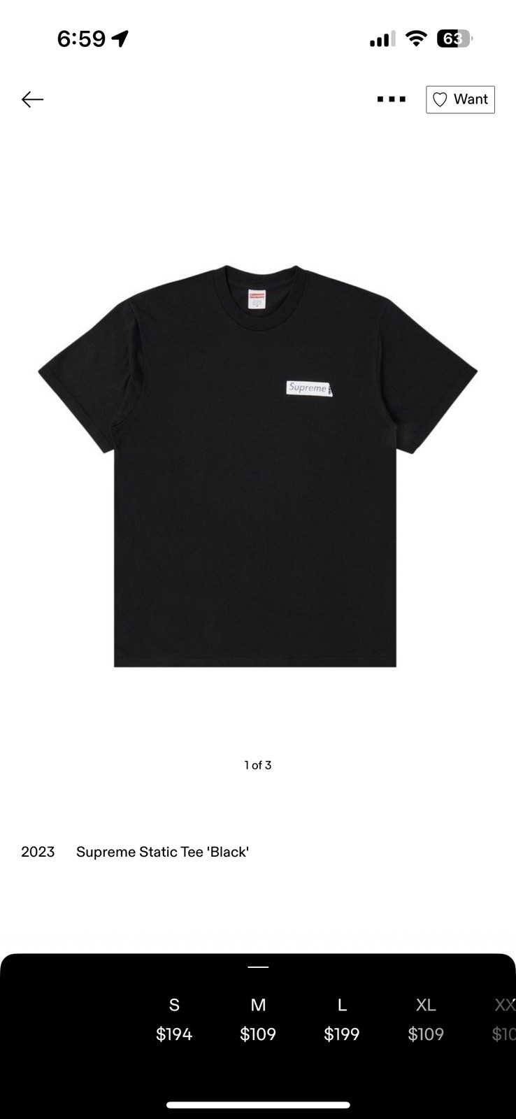 2023 Supreme Static Tee - FW23T47 gallery