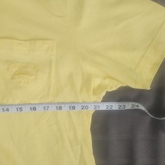 Tommy Bahama Relax Mens L Yellow Solid Pocket Crew Neck Short Sleeve Tee