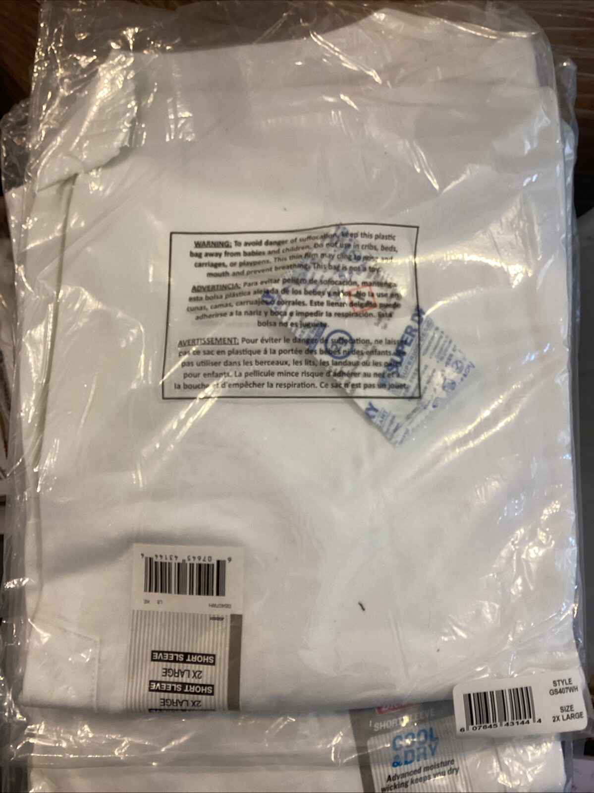 Genuine Dickies Men Short Sleeve Cool Dry T-Shirt 2XL White With Pocket gallery
